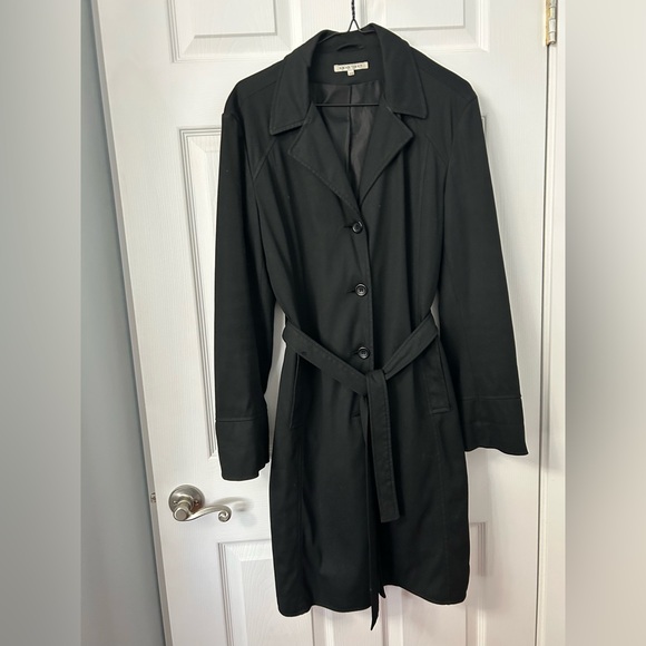 Smart Set Black Trench Coat - Picture 1 of 3